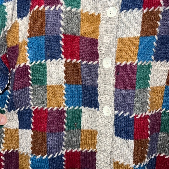 EDDIE BAUER PATCHWORK STITCHED CARDIGAN - Picture 4 of 4